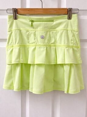 Lululemon Pace Setter Skirt Faded Zap Polka Dot Tennis Golf Skort Size 2 Tall